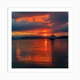 Sunset On The Water 35 Art Print