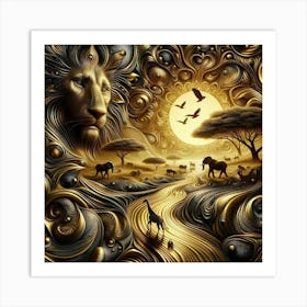 Lion In The Sun 3 Art Print