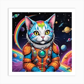 Cat cosmic Love Art Print