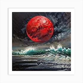 The moon became as blood Art Print