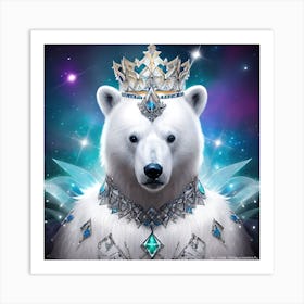 Polar Bear In Tiara 1 Art Print