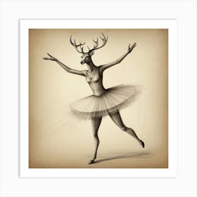 Deer Ballerina 5 Art Print