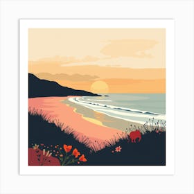 Sunset At The Beach 14 Art Print