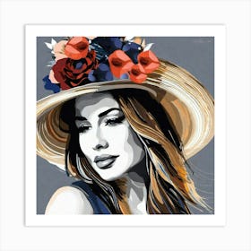 Woman In A Hat 20 Art Print