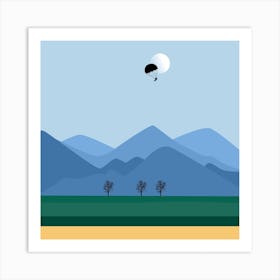 Sky Dive In The Mountains Square Art Print