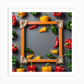 Peppers In A Frame 38 Art Print