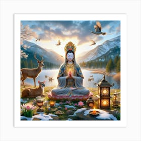 Guanyin in the Mountains Art Print