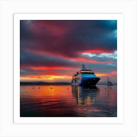 Sunset On A Cruise Ship 17 Art Print