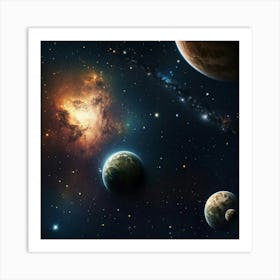 Planets In Space 2 Art Print