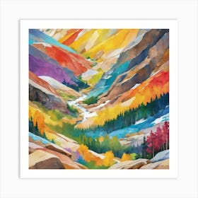 Colourful Abstract Rocky Mountain National Park Usa Art print Art Print