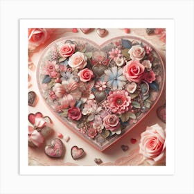 Valentine's Day, rose pattern 2 Art Print