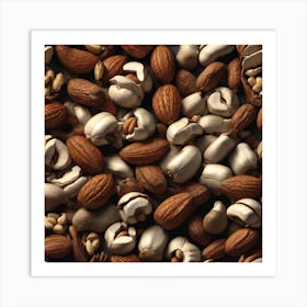 Nuts As A Background Perfect Composition Beautiful Detailed Intricate Insanely Detailed Octane Ren (3) Art Print