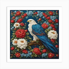 Eagle With Flowers Art Print