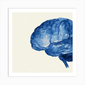 Blue Brain Illustration Art Print