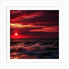 Sunset Over The Ocean 170 Art Print