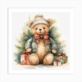 Teddy Bear With Presents 2 Art Print