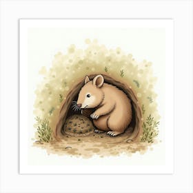 Rat In A Hole Art Print