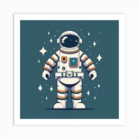 Pixel Art Spaceman Poster 3 Art Print