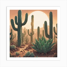 Cactus Desert 4 Art Print