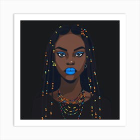 Black Girl With Blue Eyes Art Print