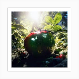 Red Apple In The Forest 1 Art Print