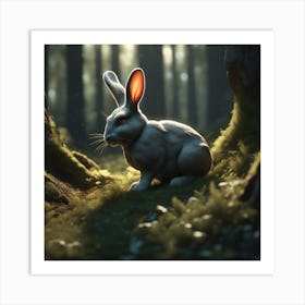 Rabbit In The Forest 70 Art Print