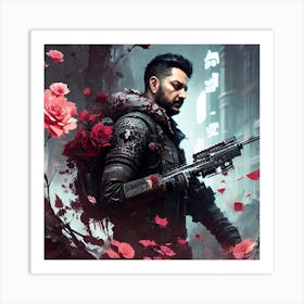 Post Apocalypse blooms Ai Art Print