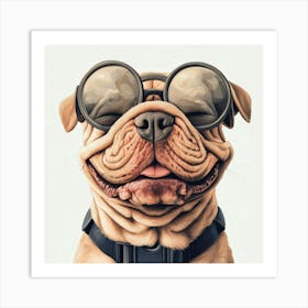 Dog With Sunglasses Art Print