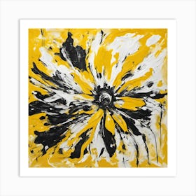 Yellow And Black Flower Art Print