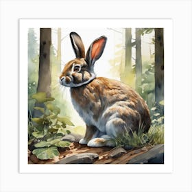 Rabbit In The Woods 67 Art Print