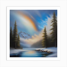 Rainbow In The Snow Art Print