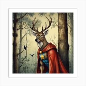 Superhero Deer 1 Art Print