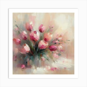 Abstract of pink tulips 2 Art Print