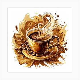 Coffee Cup Ink Painting 1 Art Print