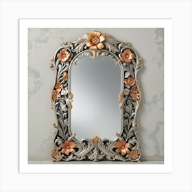 Floral Mirror Art Print