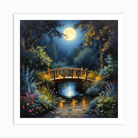 Bridge At Night Art Print