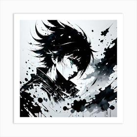 Boy With Black Hair Art Print