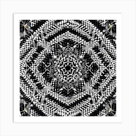 Abstract Black And White Pattern 1 Art Print