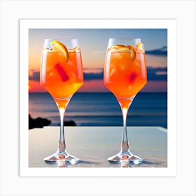 Sunset Cocktail Aperol Spritz 1 Art Print