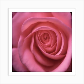 Close Up Of A Pink Rose Art Print