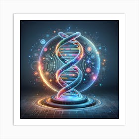 DNA Double Helix - 4 Art Print