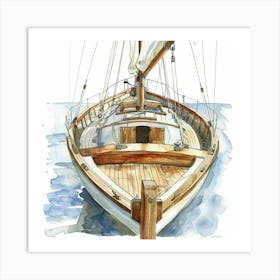 Sailboat Watercolor Painting Art Print