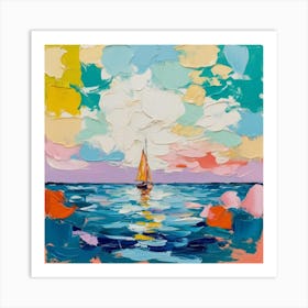 Sailboat In The Ocean Art Print