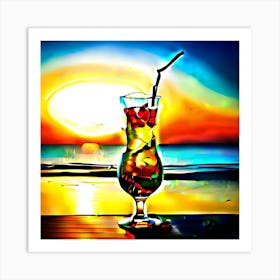 Sunset In A Glass Art Print