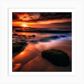 Sunset On The Beach 1053 Art Print