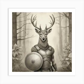 Deer In The Woods 53 Art Print