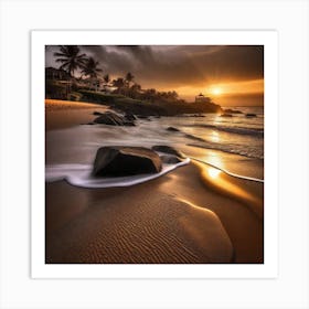 Sunset On The Beach 762 Art Print