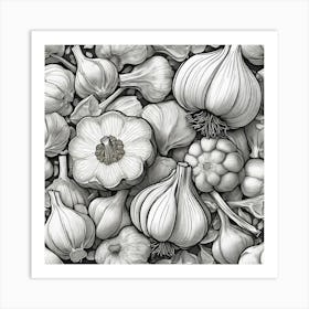 Garlic Drawing By Person Art Print