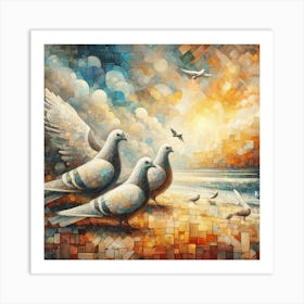 Pigeons 11 Art Print