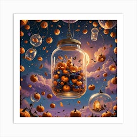 Pumpkins In A Jar Art Print